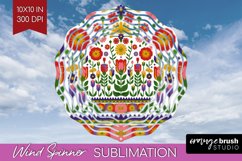 Folk Flowers Wind Spinner Sublimation PNG - Floral Folk Product Image 1