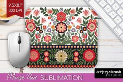 Folk Flowers Mouse Pad Sublimation - Floral Folk Mousepad Product Image 1