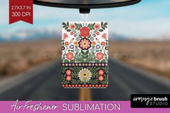 Folk Flowers Air Freshener PNG - Floral Folk PNG Sublimation Product Image 1