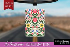 Folk Flowers Air Freshener PNG - Floral Folk PNG Sublimation Product Image 1