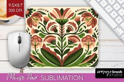Folk Flowers Mouse Pad Sublimation - Floral Folk Mousepad Product Image 1