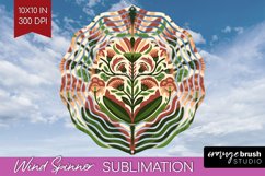 Folk Flowers Wind Spinner Sublimation PNG - Floral Folk Product Image 1