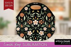 Folk Flowers Lunch Bag - Floral Folk Lunch Bug PNG Product Image 1