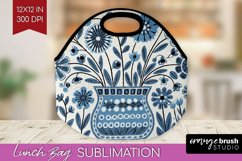 Folk Flowers Lunch Bag - Floral Folk Lunch Bug PNG Product Image 1