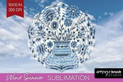 Folk Flowers Wind Spinner Sublimation PNG - Floral Folk Product Image 1