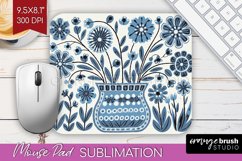 Folk Flowers Mouse Pad Sublimation - Floral Folk Mousepad Product Image 1