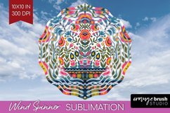 Folk Flowers Wind Spinner Sublimation PNG - Floral Folk Product Image 1