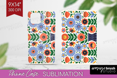 Folk Flowers Phone Case PNG - Floral Folk Case PNG Product Image 1