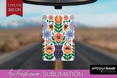 Folk Flowers Air Freshener PNG - Floral Folk PNG Sublimation Product Image 1