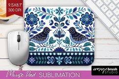 Folk Flowers Mouse Pad Sublimation - Floral Folk Mousepad Product Image 1