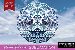 Folk Flowers Wind Spinner Sublimation PNG - Floral Folk Product Image 1