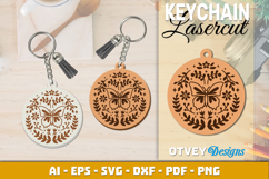 Folk Art Keychain Lasercut Product Image 1