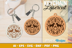 Folk Art Keychain Lasercut Product Image 1