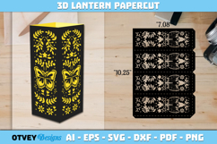 Folk Art Lantern Paper Cut Files Product Image 1