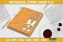 Folk Art Notebook Cover LaserCut | Wooden Notebook Cover Product Image 1