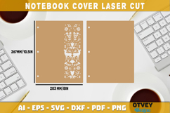 Folk Art Notebook Cover LaserCut | Wooden Notebook Cover Product Image 2