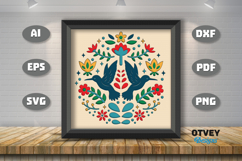 Folk Art Scandinavian 3D Shadow Box Layered Papercut BUNDLES Product Image 4