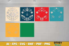 Bird Folk Art Scandinavian 3D Shadow Box Layered Papercut Product Image 3