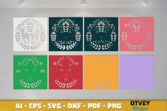 Llama Folk Art Scandinavian 3D Shadow Box Layered Papercut Product Image 2