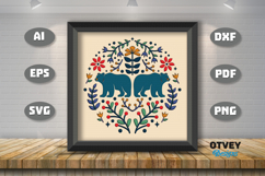 Folk Art Scandinavian 3D Shadow Box Layered Papercut BUNDLES Product Image 6