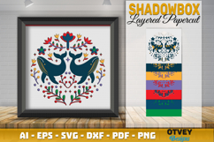 Whale Folk Art Scandinavian 3D Shadow Box Layered Papercut Product Image 2