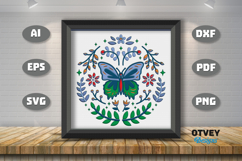 Butterfly Folk Art Scandinavian 3D Shadow Box Layered Paperc Product Image 3