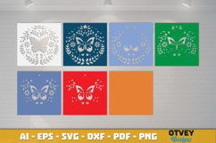 Butterfly Folk Art Scandinavian 3D Shadow Box Layered Paperc Product Image 2