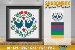 Chicken Folk Art Scandinavian 3D Shadow Box Layered Paperc Product Image 1