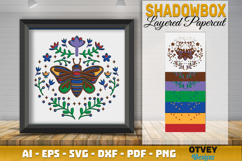 Bee Folk Art Scandinavian 3D Shadow Box Layered Paperc Product Image 2