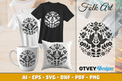 Bird Folk Art Scandinavian SVG Product Image 1