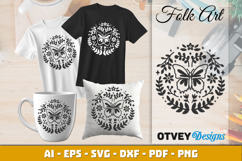 Butterfly Folk Art Scandinavian SVG Product Image 1