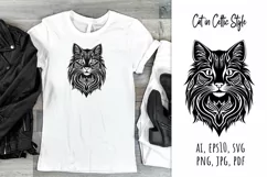 cat,  celtic,  style,  svg,  folk design, silhouette, laser cut, paper cut,  sublimation,  t-shirt design, mug design, tumbler design, pillow design, can glass, stamp, stencil, pet, craft,