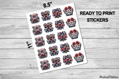 Flower Stickers | Folk Floral Printable PNG | Cottage Core Product Image 2
