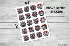 Flower Stickers | Folk Floral Printable PNG | Cottage Core Product Image 2
