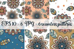 Folk flowers and leaves seamless pattern Product Image 1