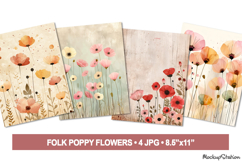 Shabby Floral Fantasy Backgrounds, Vintage Digital Papers Product Image 1