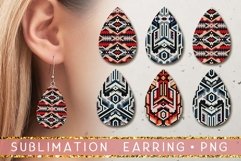 Folk pattern Teardrop Earring Bundle | Sublimation Design Product Image 1