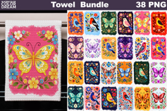 Folk Floral Animal Bundle | Towel Sublimation Designs Product Image 1