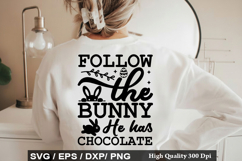 Easter SVG Design - Follow the bunny he has chocolate Product Image 4