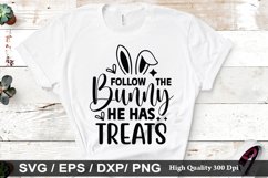 Follow the bunny he has treats SVG - Easter Design Product Image 1