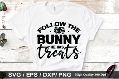 Follow the bunny he has treats SVG - Easter Design Product Image 1