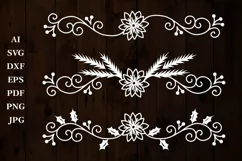 Christmas Dividers SVG. Christmas Poinsettia SVG. Product Image 1