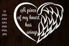 Angel Wings SVG, T shirt Design, Heart with Wings SVG Product Image 1