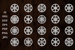 Decorative Drink Coasters with Snowflakes.Laser Cut Template Product Image 1