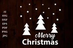 Merry Christmas sign SVG. Christmas SVG. Christmas Tree SVG Product Image 3