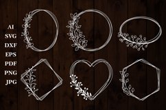 Flower Border SVG, Floral Frames SVG, Flower Template SVG Product Image 1