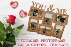 You and Me Photoframe SVG, Love Photoframe for Laser Cutting Product Image 1