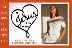 Jesus in my Heart SVG. Christian Quote SVG. Jesus SVG Product Image 1