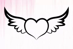 Angel Wings SVG, Heart with Wings SVG, Memorial SVG Product Image 2