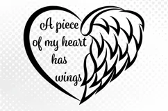 Angel Wings SVG, T shirt Design, Heart with Wings SVG Product Image 2